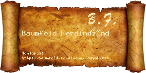 Baumfeld Ferdinánd névjegykártya